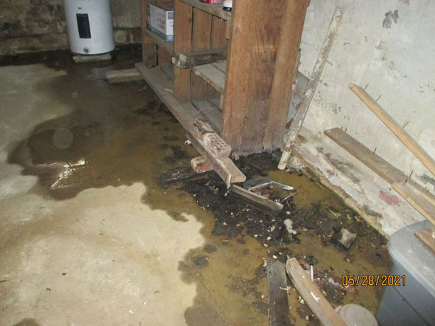 wet damped floor